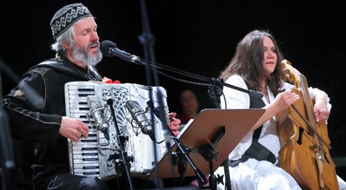 Jacek Hałas i Alicja Choromańska  Hałas podczas koncertu kolędowego Goście  w cztery strony świata.
