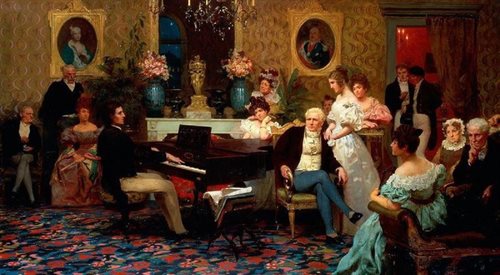 Chopin gra dla Radziwiłłów w 1829 roku (obraz Henryka Siemiradzki z 1887)