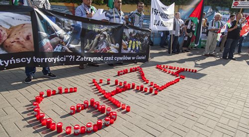 Warszawa: demonstracja solidarności z Palestyńczykami w Strefie Gazy