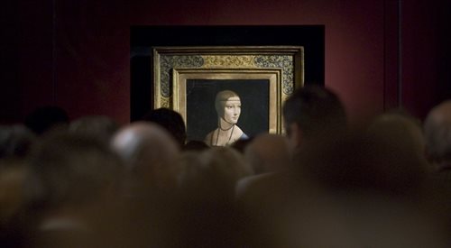 Najsłynniejszym dziełem kolekcji Czartoryskich jest jedyny obraz Leonarda da Vinci w Polsce - Dama z gronostajem. Na zdjęciu wystawa z 2010 r. w Warszawie