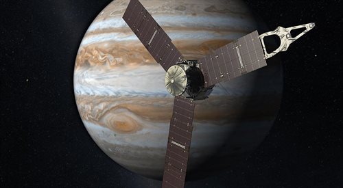 Sonda Juno na orbicie wokół Jowisza (wizja artystyczna)