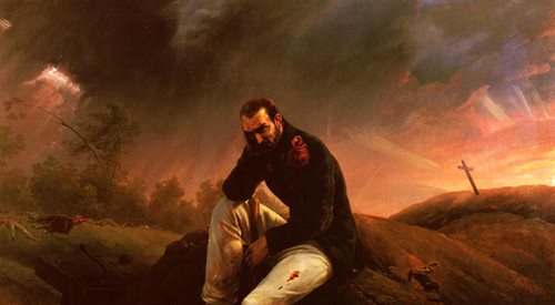 Horace Vernet, ostatni grenadier Waterloo (fragm. obrazu). Bitwa pod Waterloo odbyła się 18 czerwca 1815 roku
