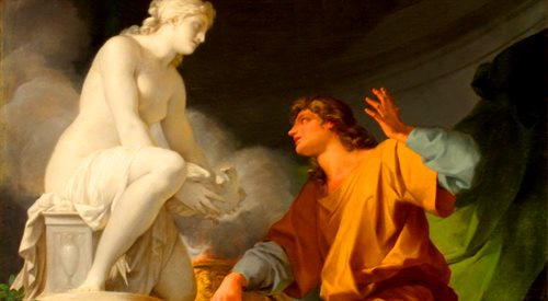 Pigmalion prosi Wenus o ożywienie jego rzeźby - obraz Jeana-Baptistea Regnault (17541829)