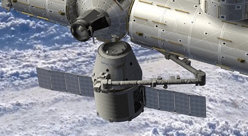 Dragon przyczepiony do ISS Zdjęcie ilustracyjne