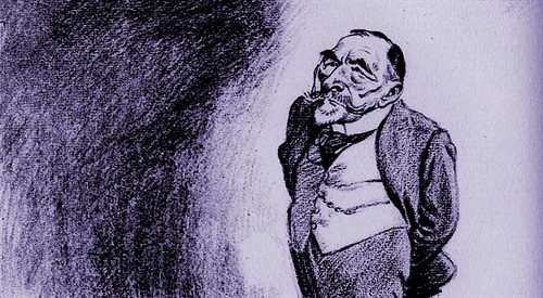 Karykatura Josepha Conrada autorstwa Davida Lowa (1923 r.)