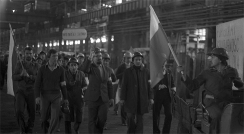 Strajkująca załoga Huty Warszawa (fotografia ze strajku  ostrzegawczego z października 1980 roku)