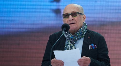 Wojciech Pszoniak odbiera  Wielką Nagrodę Festiwalu Dwa Teatry  Sopot 2014.