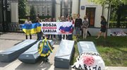 Happening przed ambasadą Rosji w Warszawie