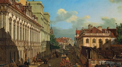 Obraz Canaletto, na pierwszym planie jedno z dzieł Szregera, Pałac Teppera w Warszawie, źr. Wikimedia Commonsdp