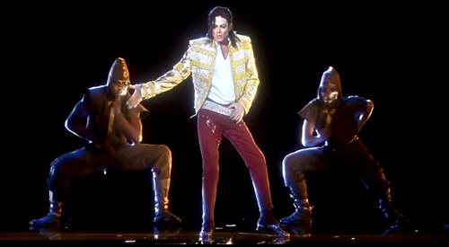 Hologram Michaela Jacksona w teledysku do piosenki Slave To The Rhythm