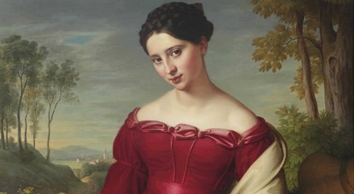 Portret młodej kobiety pędzla Eduarda Friedricha Leybolda