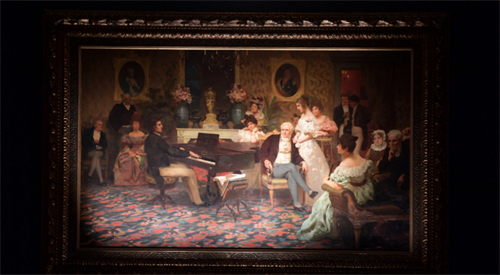 Obraz Henryka Siemiradzkiego Chopin w salonie księcia Antoniego Radziwiłła w roku 1829