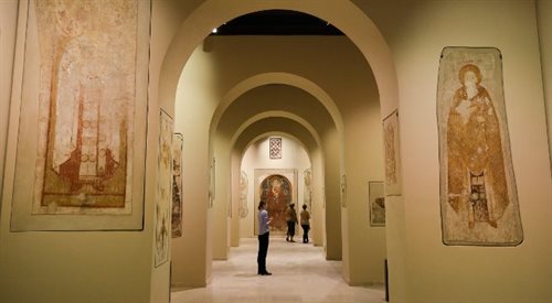 Wnętrze Galerii Faras w Muzeum Narodowym w Warszawie