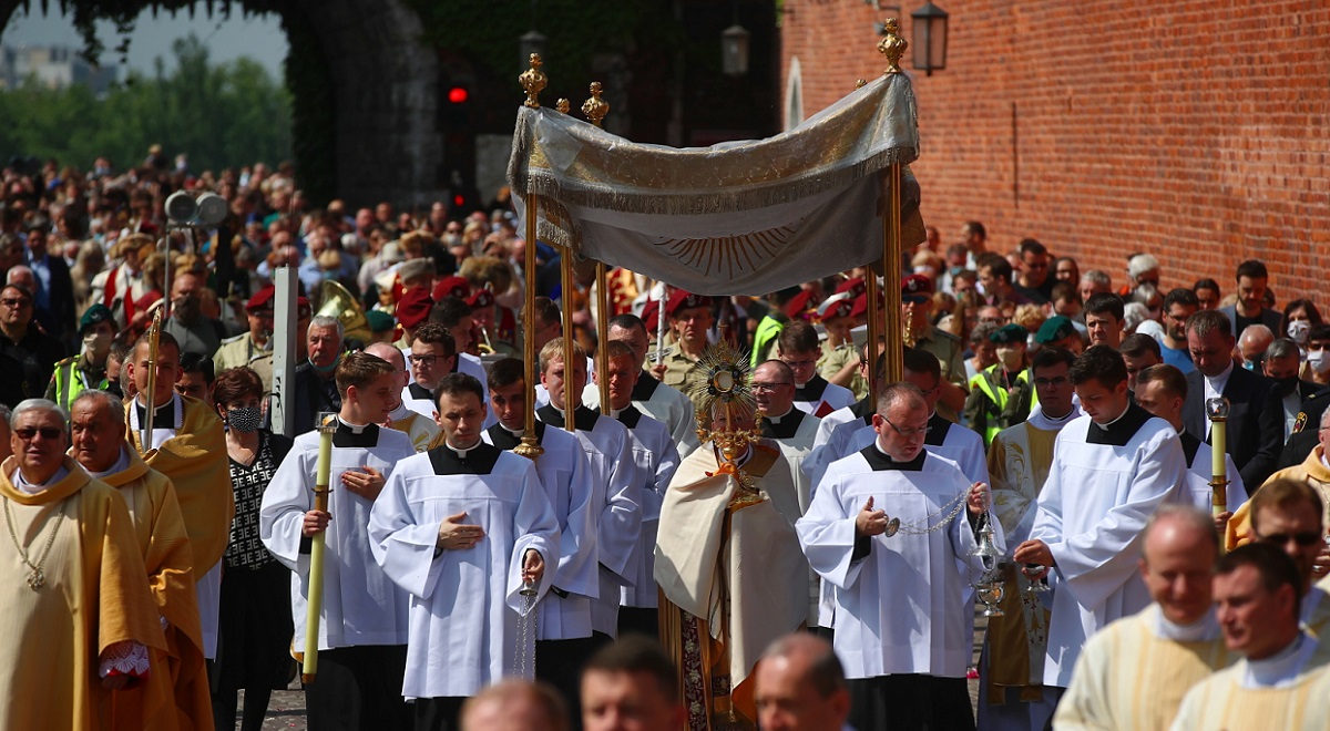 A Corpus Christi procession in the southern Polish city of Kraków on Thursday.