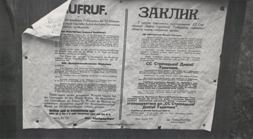 Maj 1943, Sanok: plakat werbunkowy do SS Galizien