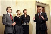 Anatol Labiedźka, Maryna Adamowicz, Irina Bogdanowa, Uładzimir Niaklajeu (P) na spotkaniu opozycji białoruskiej z szefem MSZ Radosławem SIkorskim