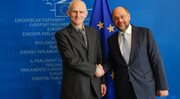 Aleś Bialacki i Martin Schulz, przewodniczący Parlamentu Europejskiego