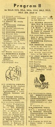 Przykładowy program z 15 października 1949 r. 