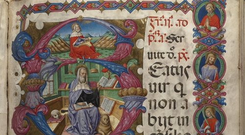Psalterium cum Antiphonis [Folio 1, recto], Boston Public Library