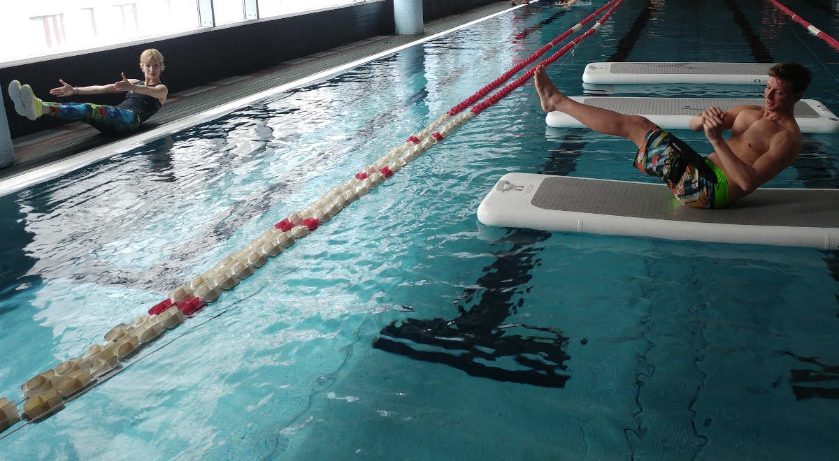 Piotr Galus na treningu float fit