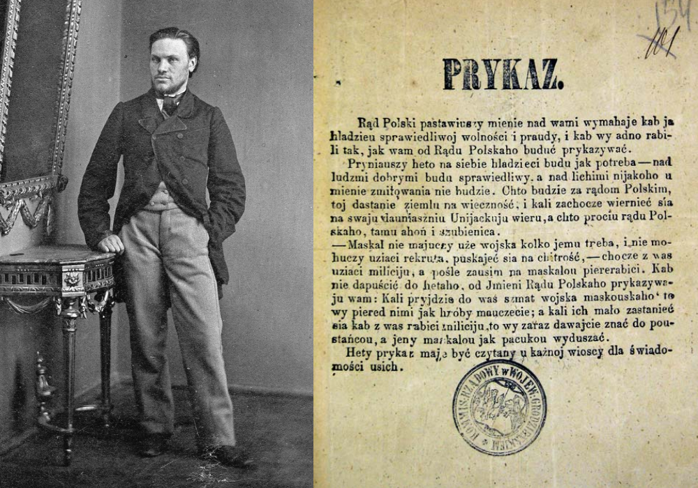 Konstanty Kalinowski w 1863 roku oraz jego Rozkaz komisarza Rządu Narodowego na województwo grodzieńskie