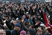 Protest przeciw podatkowi dla darmozjadów na Białorusi, Na akcję zorganizowaną przez opozycję proeuropejską i prodemokratyczną przyszły tysiące ludzi. Wołano m.in. 
