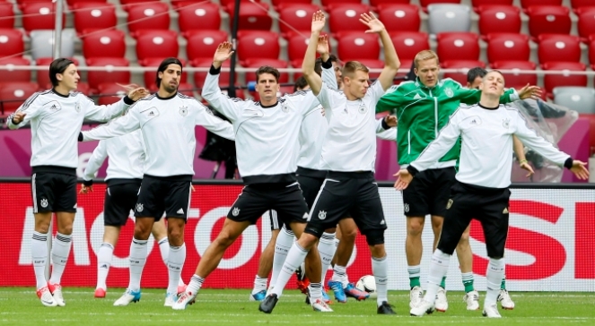 Reprezentacja Niemiec podczas treningu