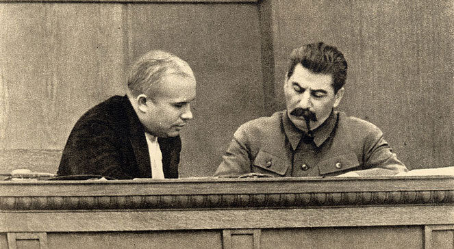 Nikita Chruszczow i Józef Stalin