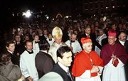 Jan Paweł II podczas wizyty w Niemczech. Na pierwszym planie Joseph Ratzinger, przyszły papież Benedykt XVI
