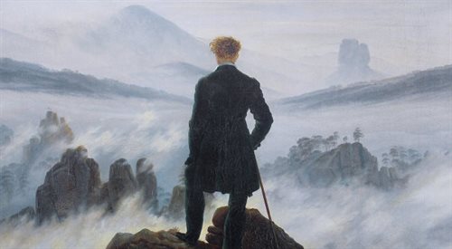 Caspar David Friedrich Wędrowiec nad morzem mgły
