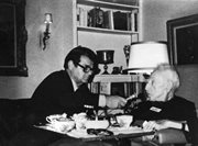 Artur Rubinstein udziela wywiadu Janowi Tyszkiewiczowi, luty 1982