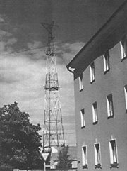 Maszt antenowy lokalnej stacji zagłuszania w Tallinie.