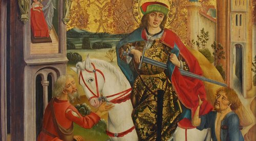 Święty Marcin i żebrak - obraz anonimowego malarza węgierskiego z końca XV wieku