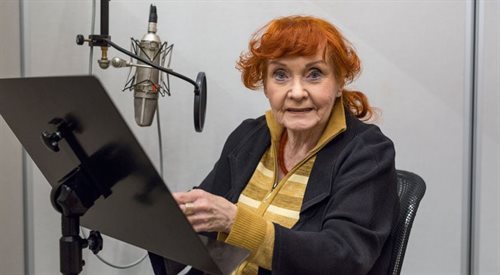 Barbara Krafftówna w studiu S-7 Teatru Polskiego Radia