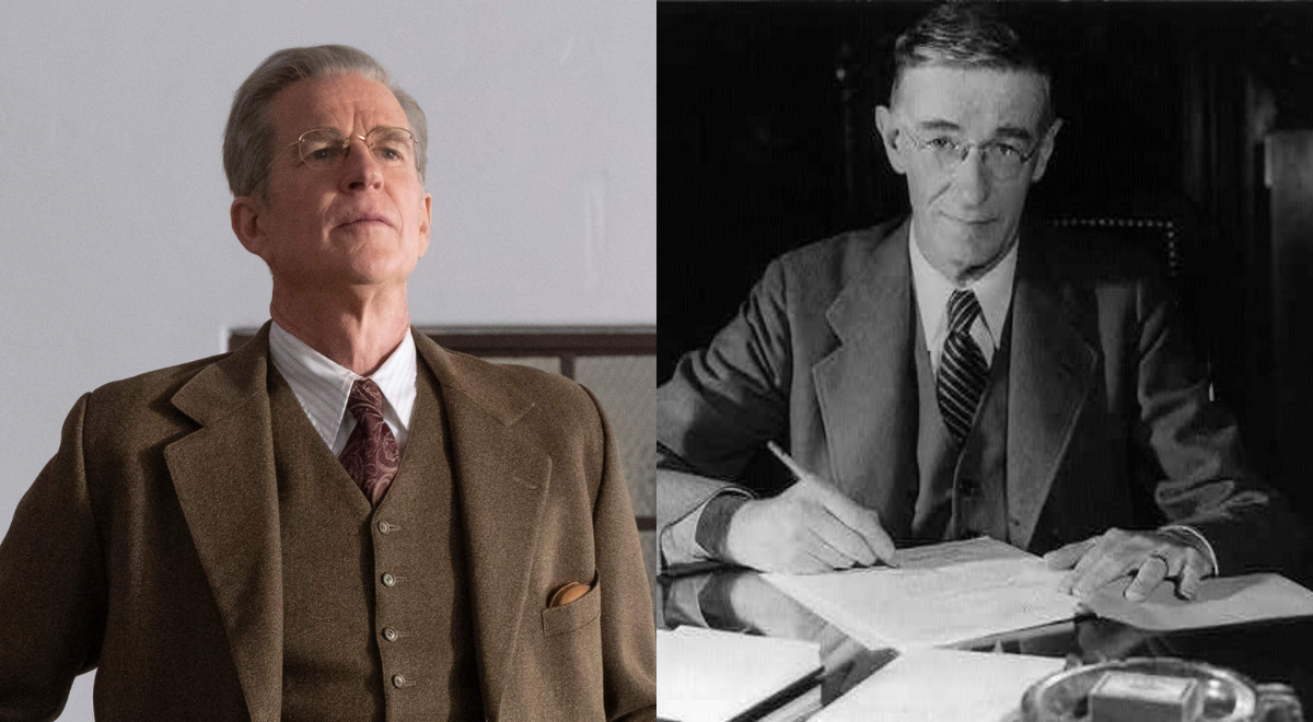 Matthew Modine jako Vannevar Bush i prawdziwy Vannevar Bush; Fot.: PAP/Avalon; Wikimedia Commons/dp