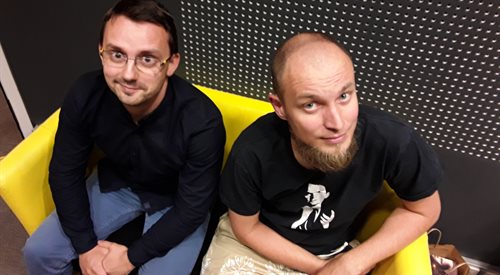 Piotr Marszałkowski i Marcin Duże Pe Matuszewski w studiu Czwórki.