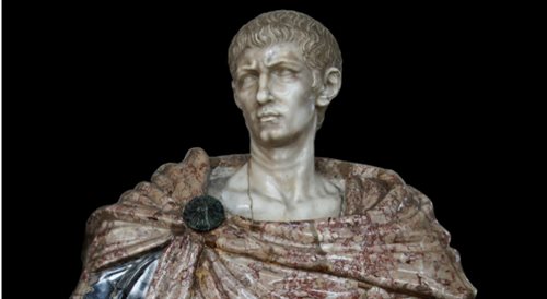 Aurelius Valerius Diocletianus Gajusz, rzymski cesarz Dioklecjan. Marmurowe popiersie, XVII wiek, Florencja, Włochy. Na wystawie w Chteau de Vaux -le-Vicomte, Francja