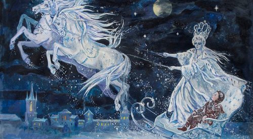 W odróżnieniu od innych baśni napisanych przez Andersena, które zostały zainspirowane folklorem bądź tradycją innych narodów, Królowa śniegu zrodziła się w wyobraźni autora.