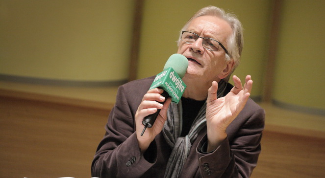 Andrzej Seweryn w radiowej Dwójce, 2013 r. Fot. Grzegorz Śledź/PR