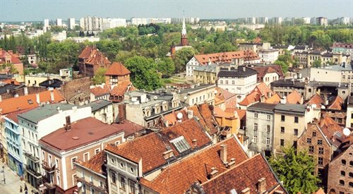 Toruń, widok z wieży ratuszowej na Stare i Nowe Miasto