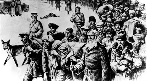 Obraz Sergieja Korolkooffa przedstawiający syberyjskich zesłańców