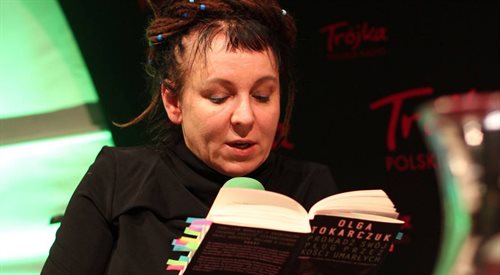 Olga Tokarczuk podczas spotkania z publicznością