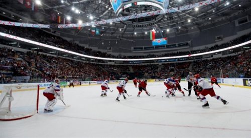 Mecz Rosja-Szwajcaria podczas mistrzostw świata w Mińsku
