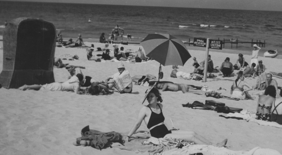 Plaża w Juracie w 1938 roku.