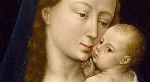 Madonna z dzieciątkiem pędzla Rogiera van der Weydena; przedstawienie typu Eleusa