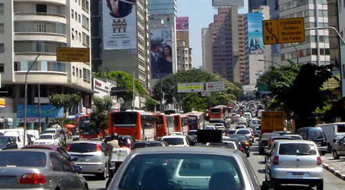Korek na ulicy w Sao Paulo