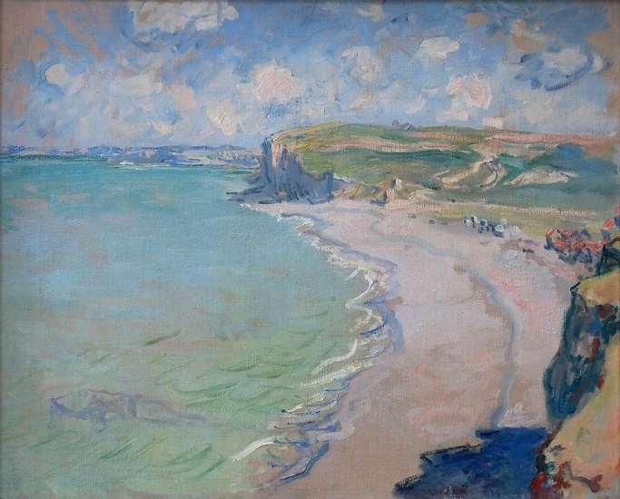 "Plaża w Pourville" obraz Claude'a Moneta z 1882 roku. To jedyny obraz artysty, który znajduje się w Polsce, jest przechowywany w Muzeum Narodowym w Poznaniu. Wikimedia Commons/domena publiczna