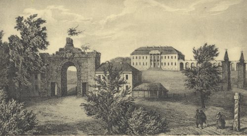 Różana, posiadłość rodziny ks. Sapiehów [...], rys. z natury Napoleon Orda (1807-1883)
