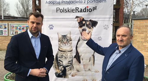 Dyrektor redaktor naczelny portalu Polskieradio.pl Piotr Chęciński i dyrektor Schroniska na Paluchu Henryk Strzelczyk