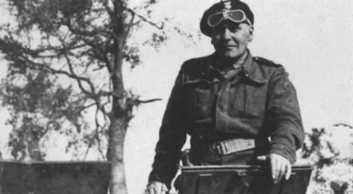 Gen. Stanisław Maczek jako dowódca 1 Dywizji Pancernej w czasie II wojny światowej